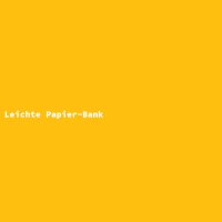 Leichte Papier-Bank