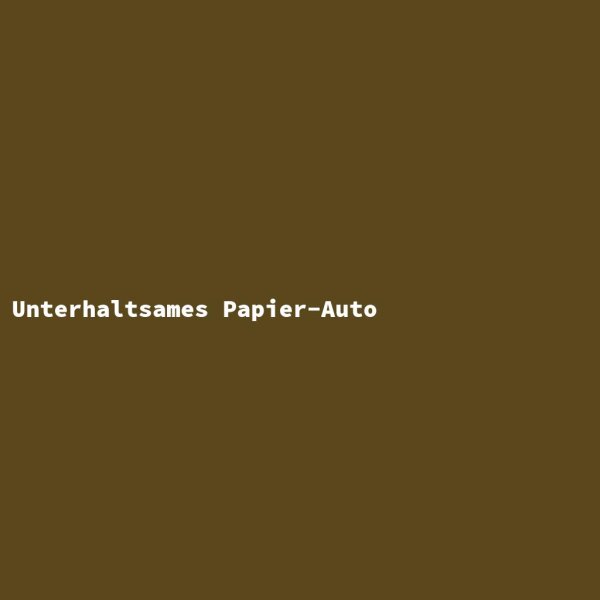 Unterhaltsames Papier-Auto